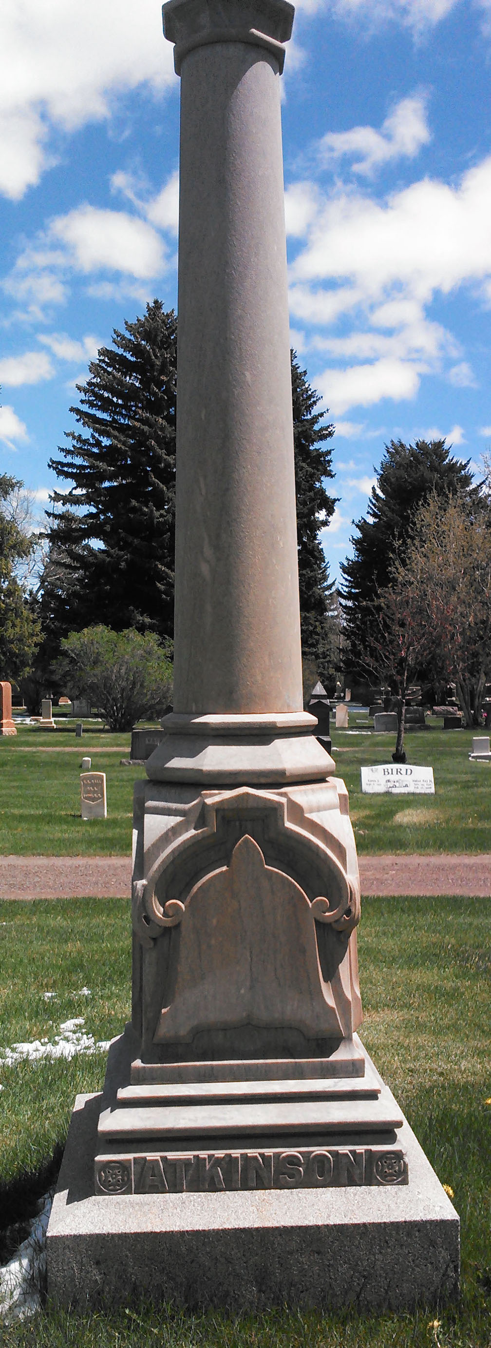 Photo of headstones/Anna McLellan d1886 hdstn Greenhill Cem Laramie WY USA